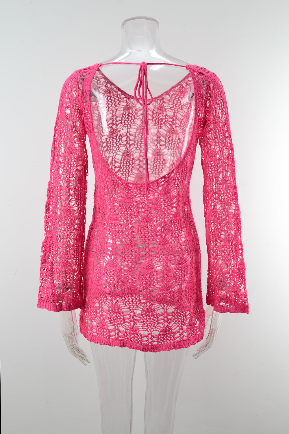 Summer Hollow Out Cutout out Stitching Beach Bikini Sun Protection Clothing Oversized Knit Blouse Bella Mia