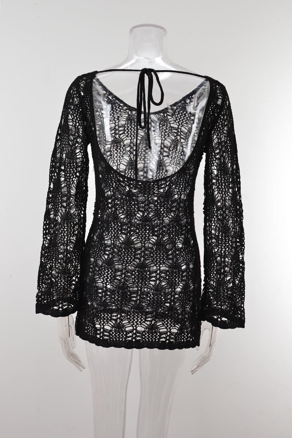 Summer Hollow Out Cutout out Stitching Beach Bikini Sun Protection Clothing Oversized Knit Blouse Bella Mia