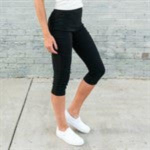 Edgy biker-style capri leggings for ultimate comfort