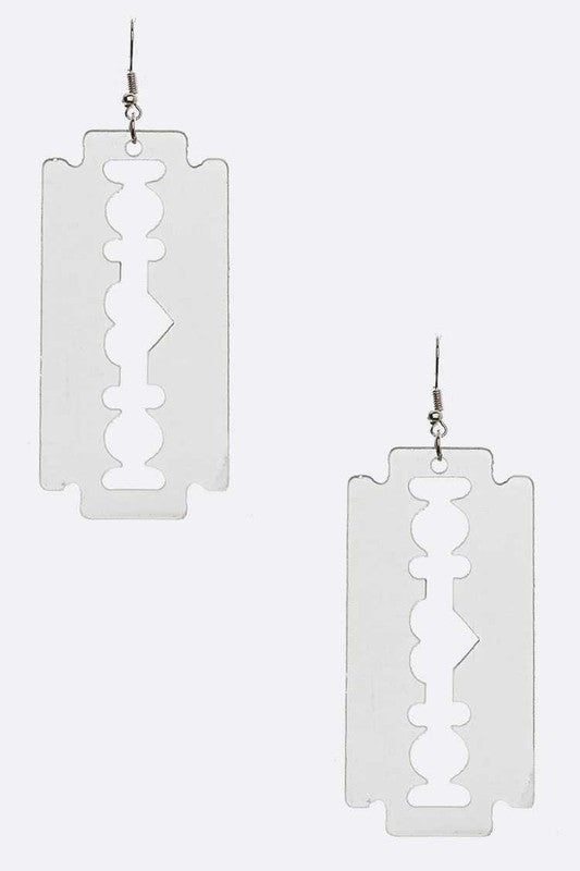 Oversize Razor Blade Plexiglass Drop Earrings Coco’s Tee Boutique