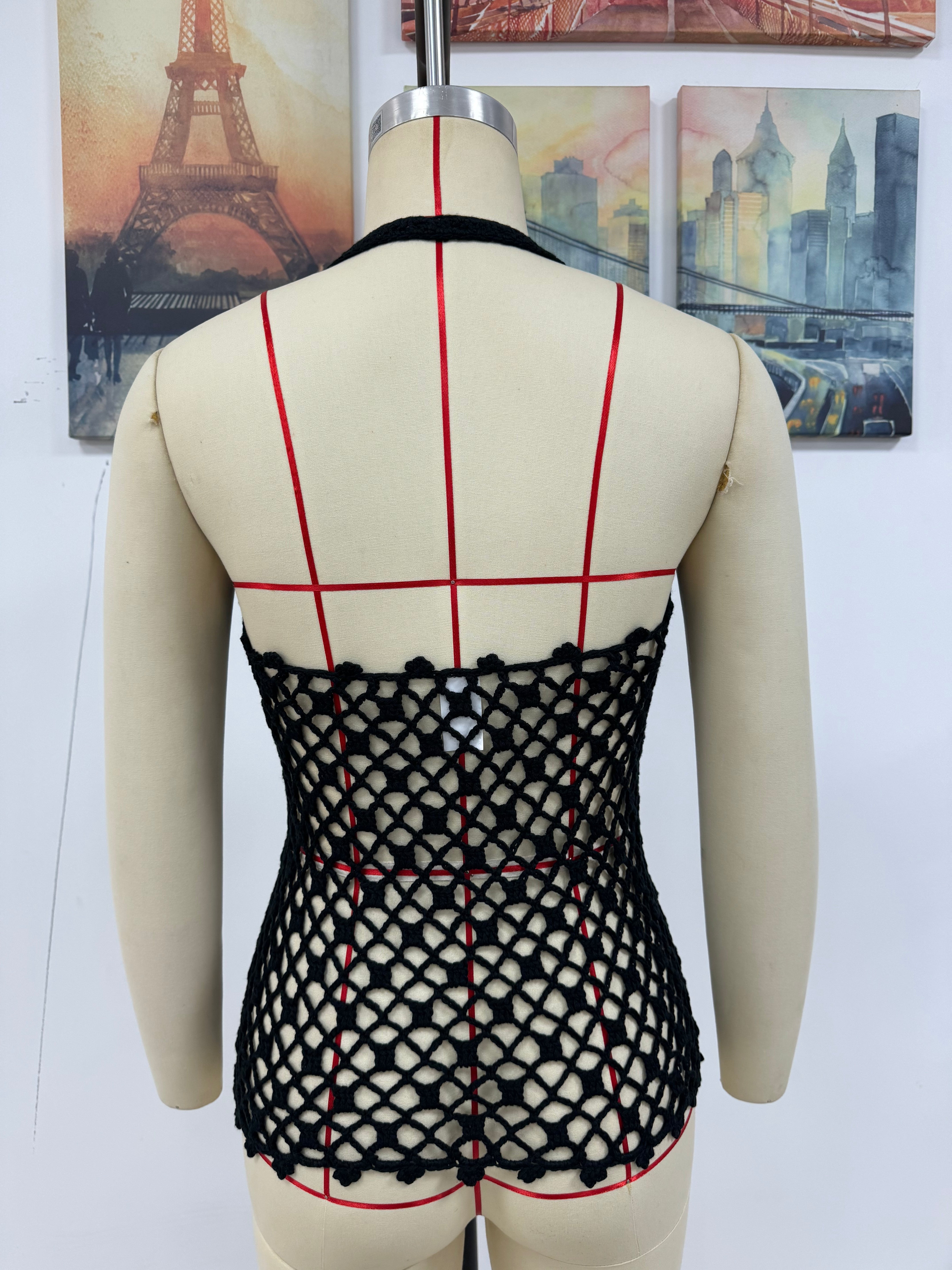 Spring Summer Hollow Out Cutout Beach Holiday Knitted Blouse Coat Beach Bella Mia