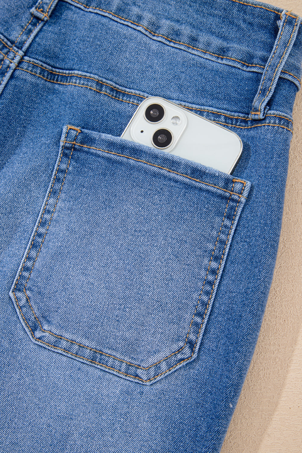Sky Blue Cropped High Rise Wide Leg Jeans Love Salve