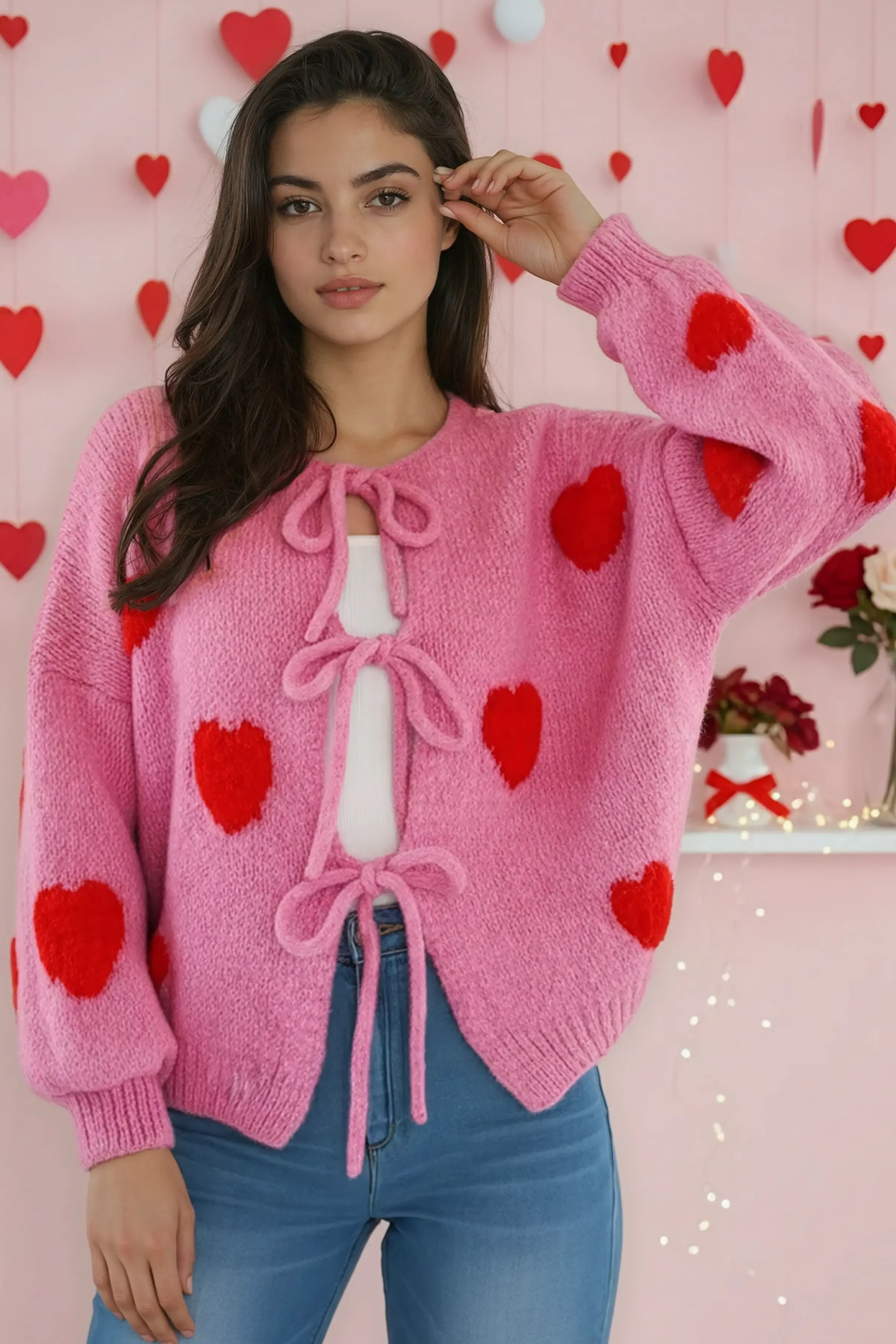 Front tie heart cardigan Miss Sparkling