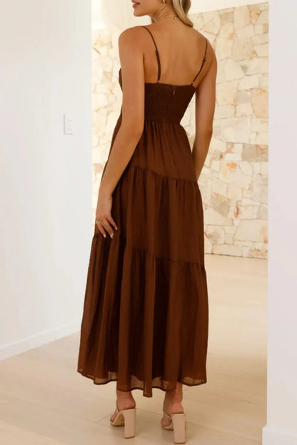 Whimsical Breeze Smocked Cami Maxi Dress