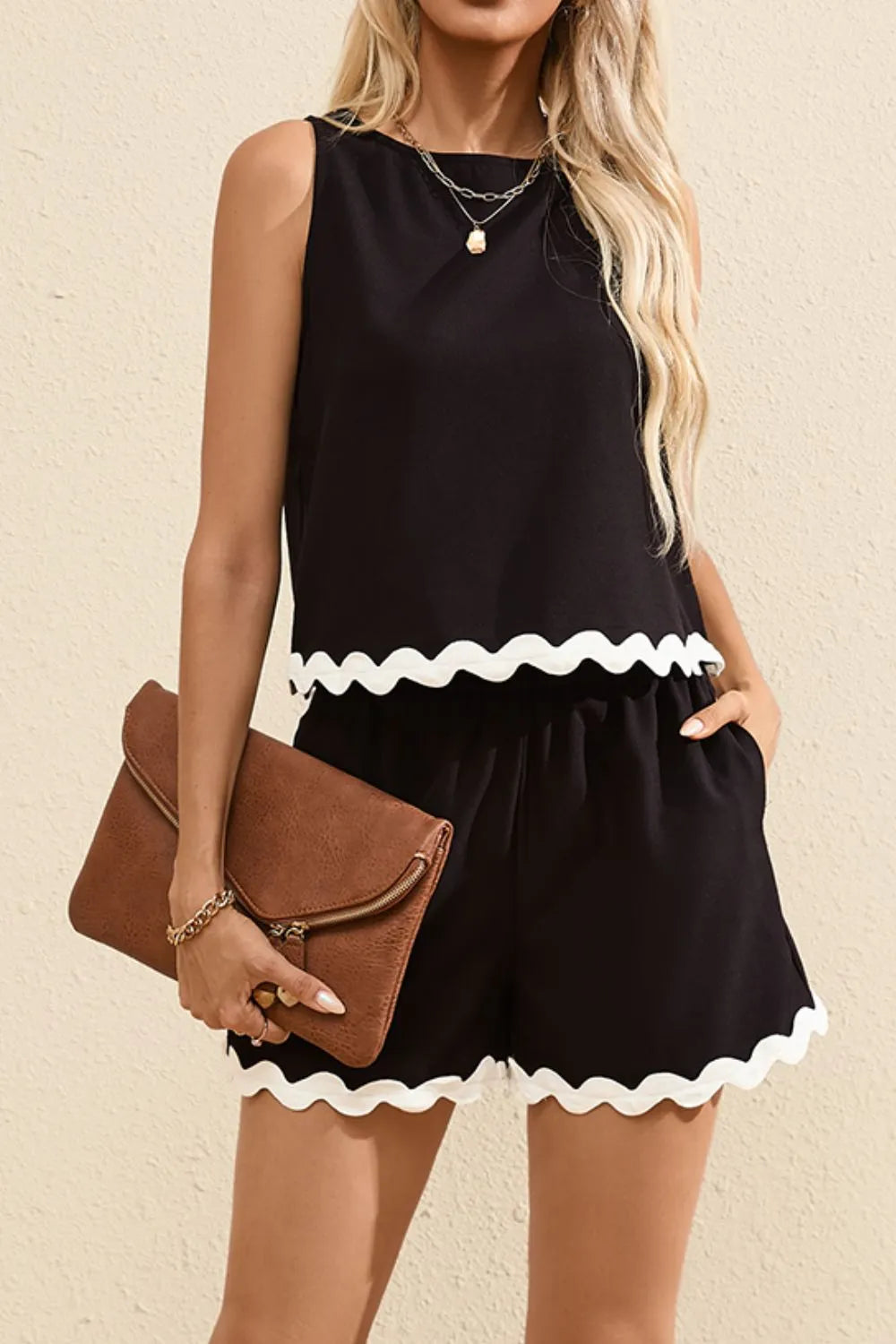 Simply Love: Ricrac Trim Tank & Shorts Set