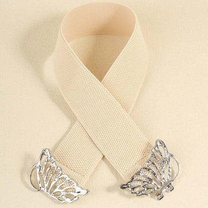 Butterfly Alloy Buckle Elastic Belt.