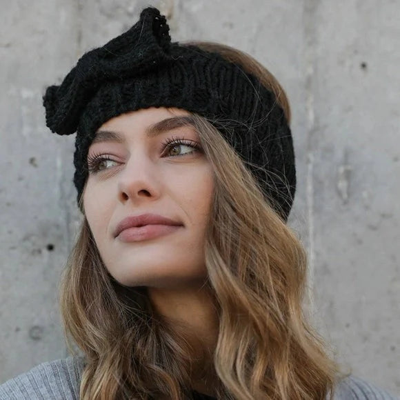 Bow Hairband in Black, Burgundy, or Gray MM