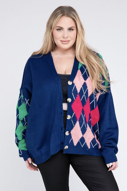 Chic Plus Size V Neck Button Cardi for Effortless Style