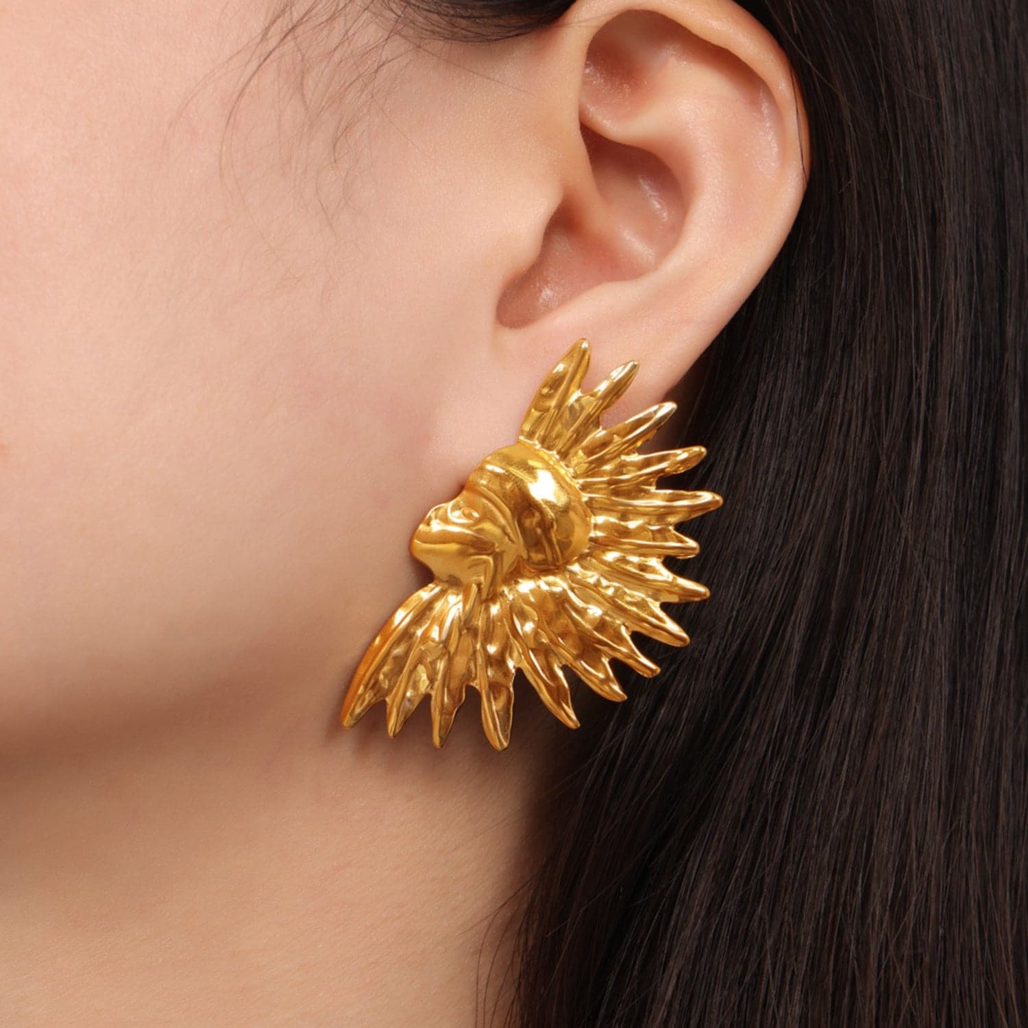 Titanium Steel Gold-Plated Earrings.