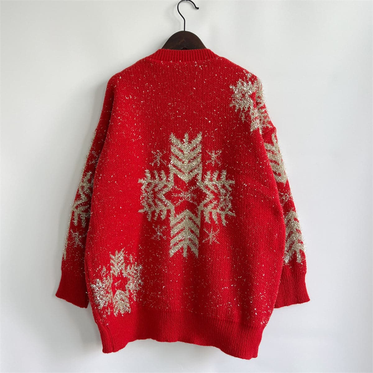 Snowflake Pattern Long Sleeve Sweater.