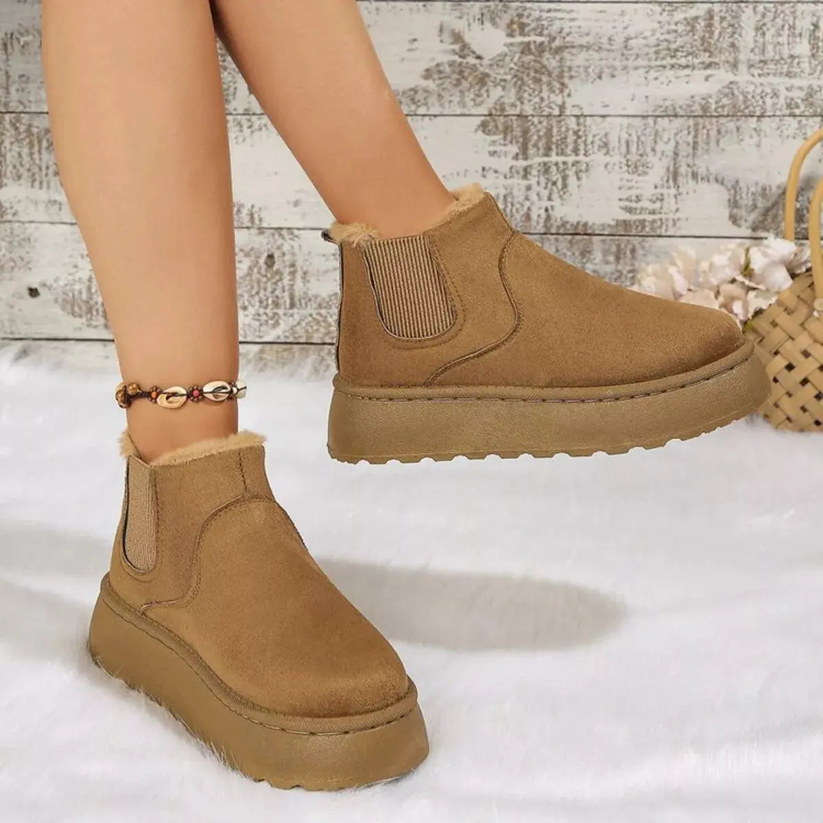 Round Toe Platform Ankle Boots Simply Love