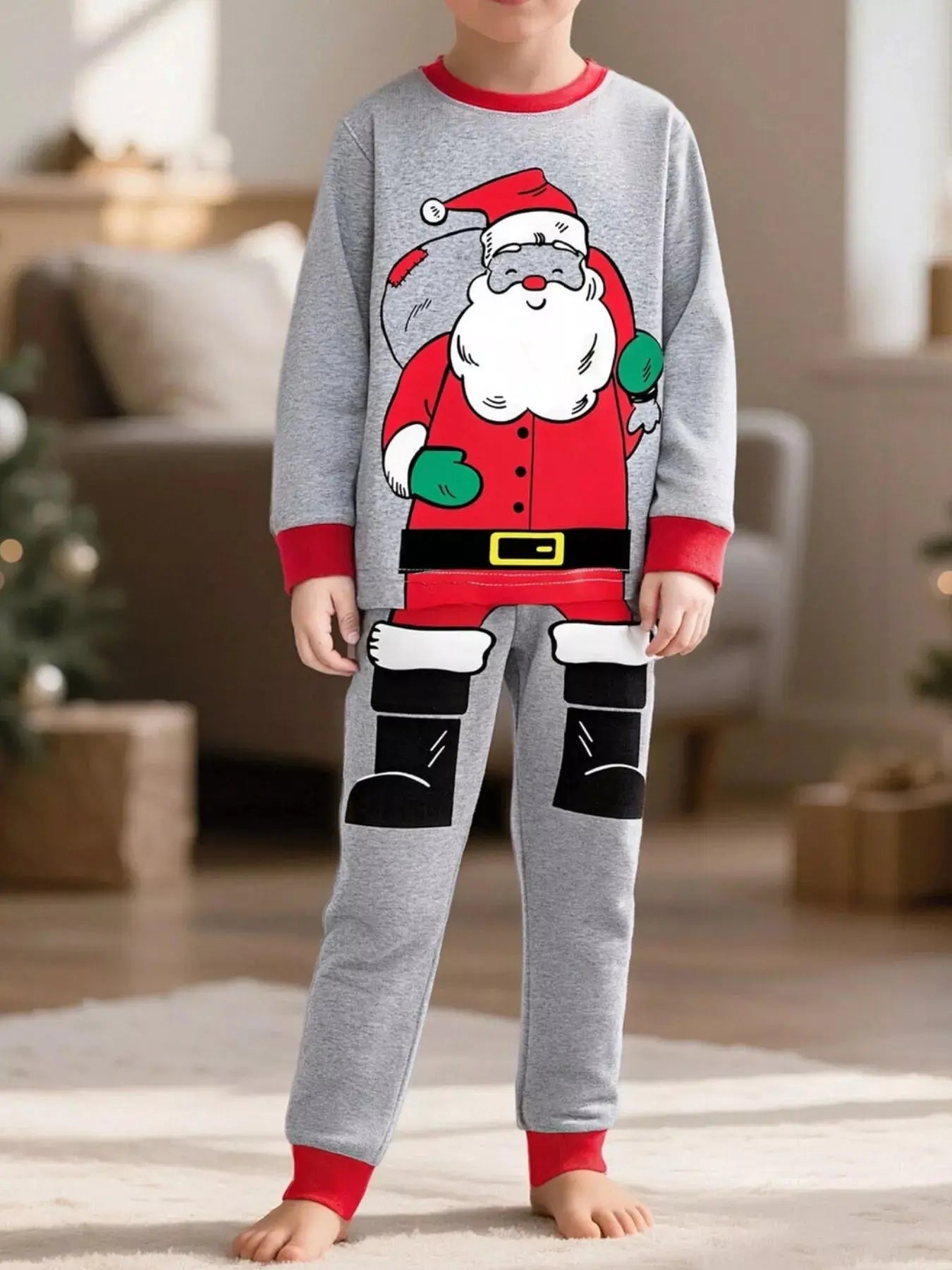 Children's Santa Round Neck Pajama Set Simply Love