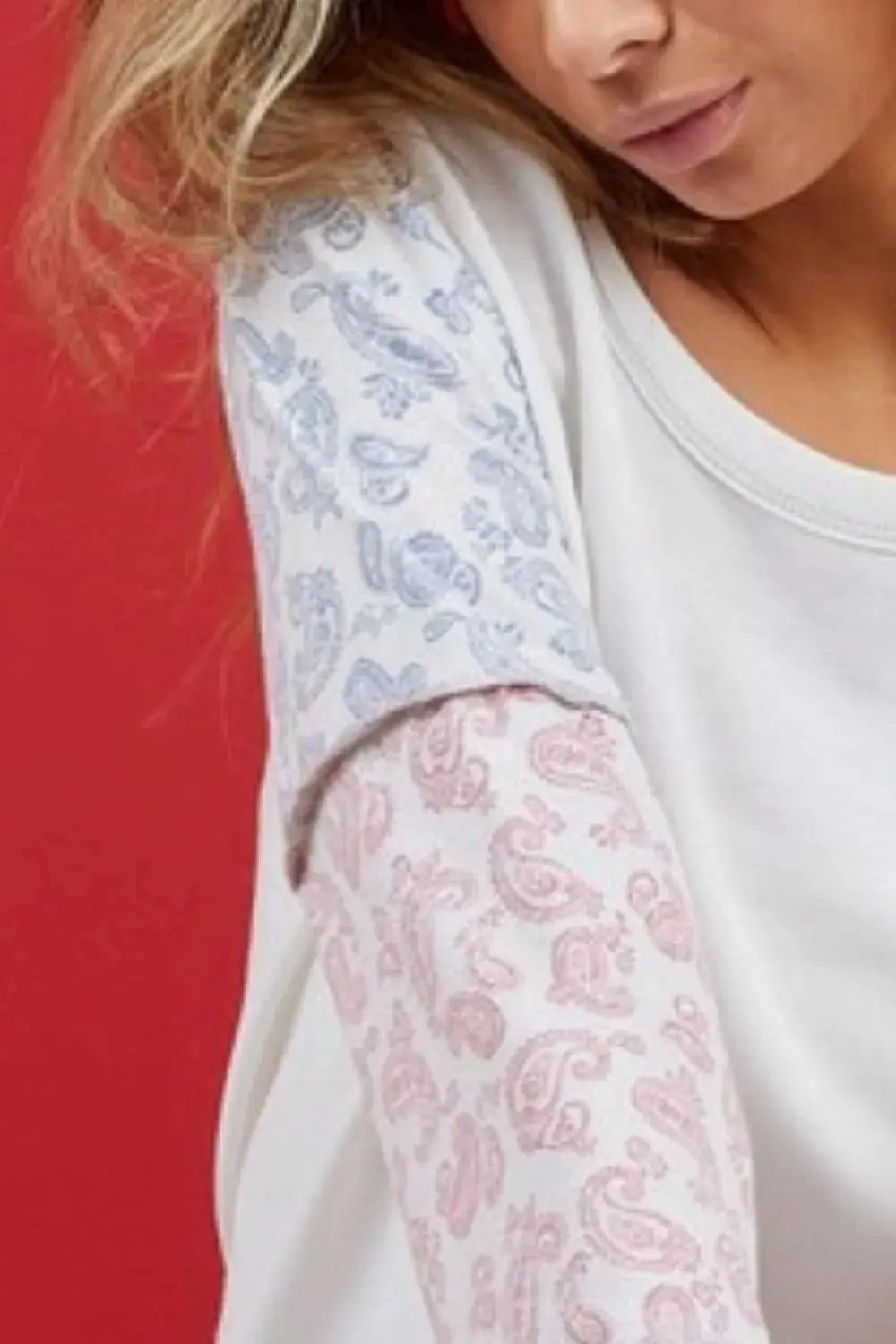 BiBi French Terry with Paisley Triblend Color Block - Love Salve 