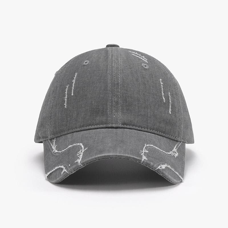 Raw Hem Adjustable Cap.