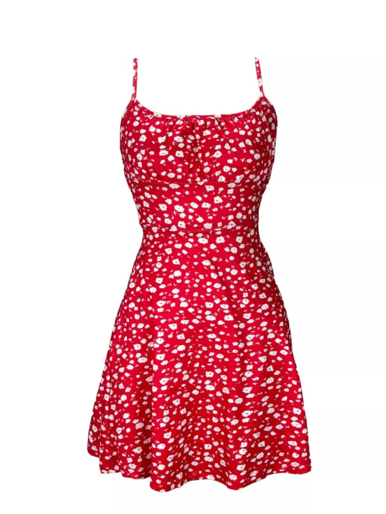 Floral Print Tie Strap Mini Dress Simply Love