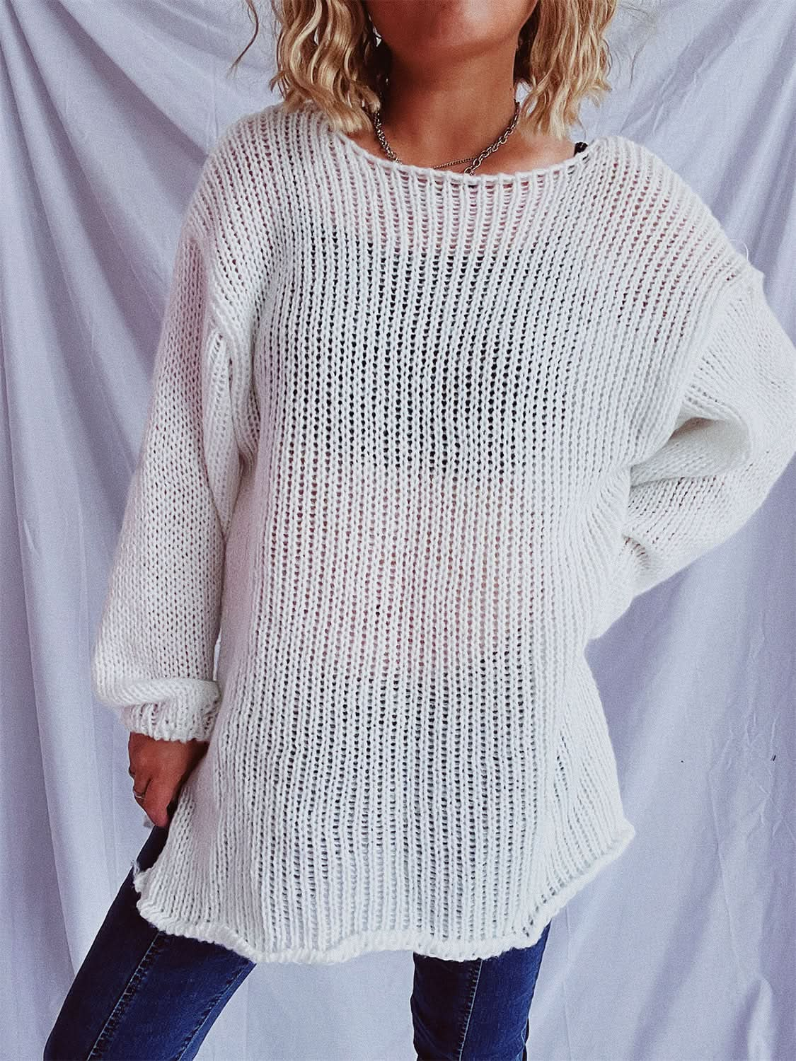 Chic boat neck sweater for women