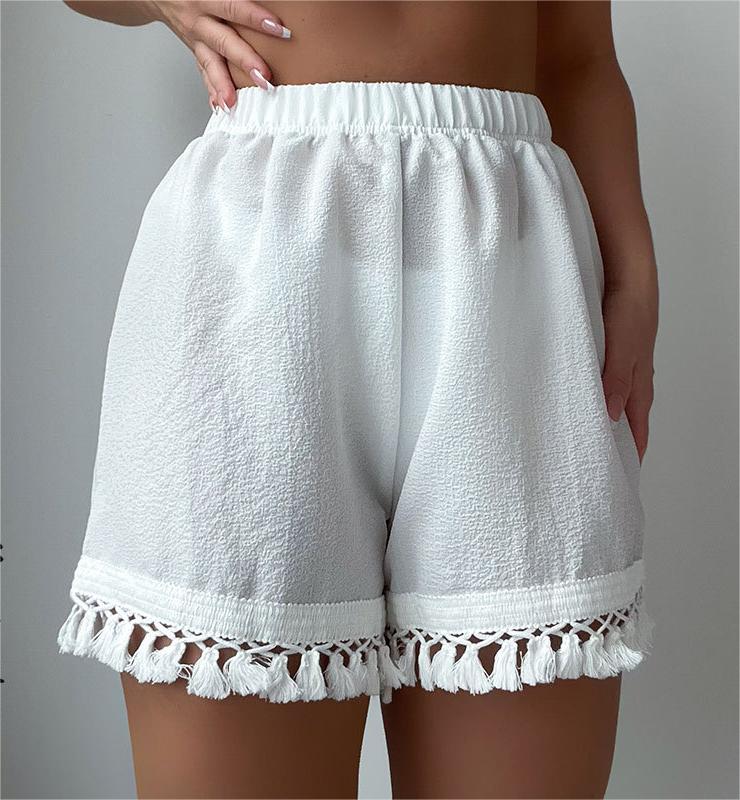 Beach Pants Lace Stitching Elastic Waistband Shorts Sexy Sexy Solid Color Beach Swim Trunks Bella Mia