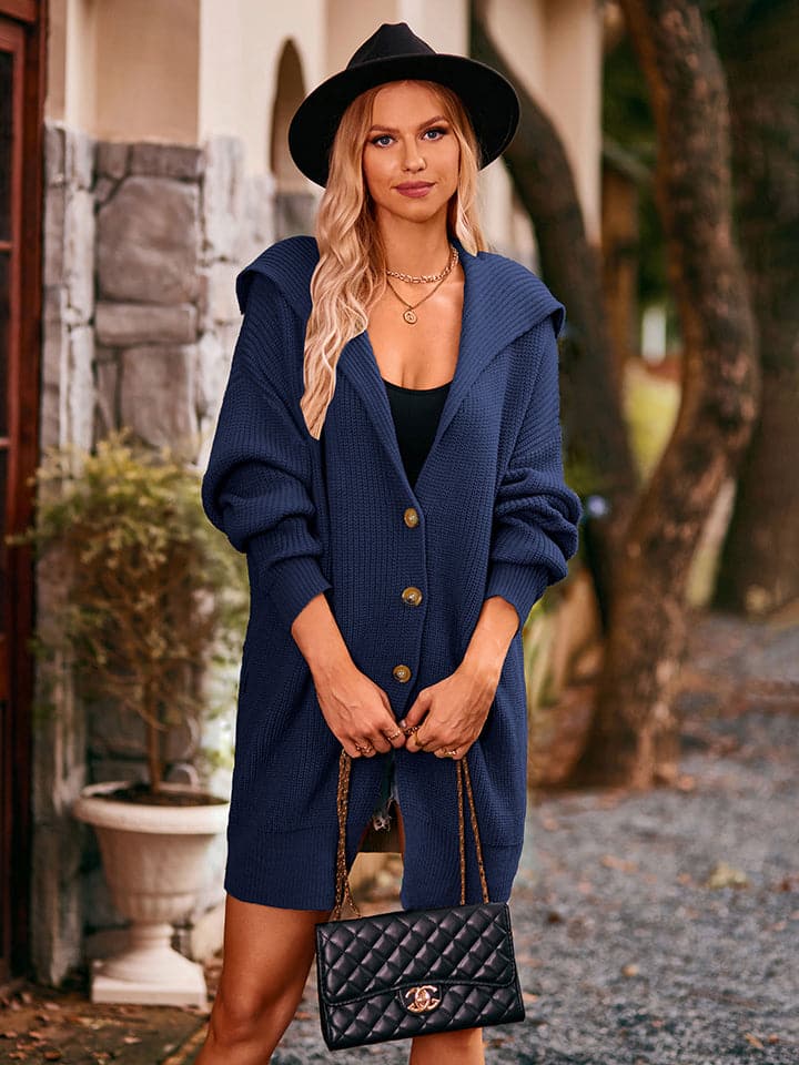 Dropped Shoulder Long Sleeve Cardigan.