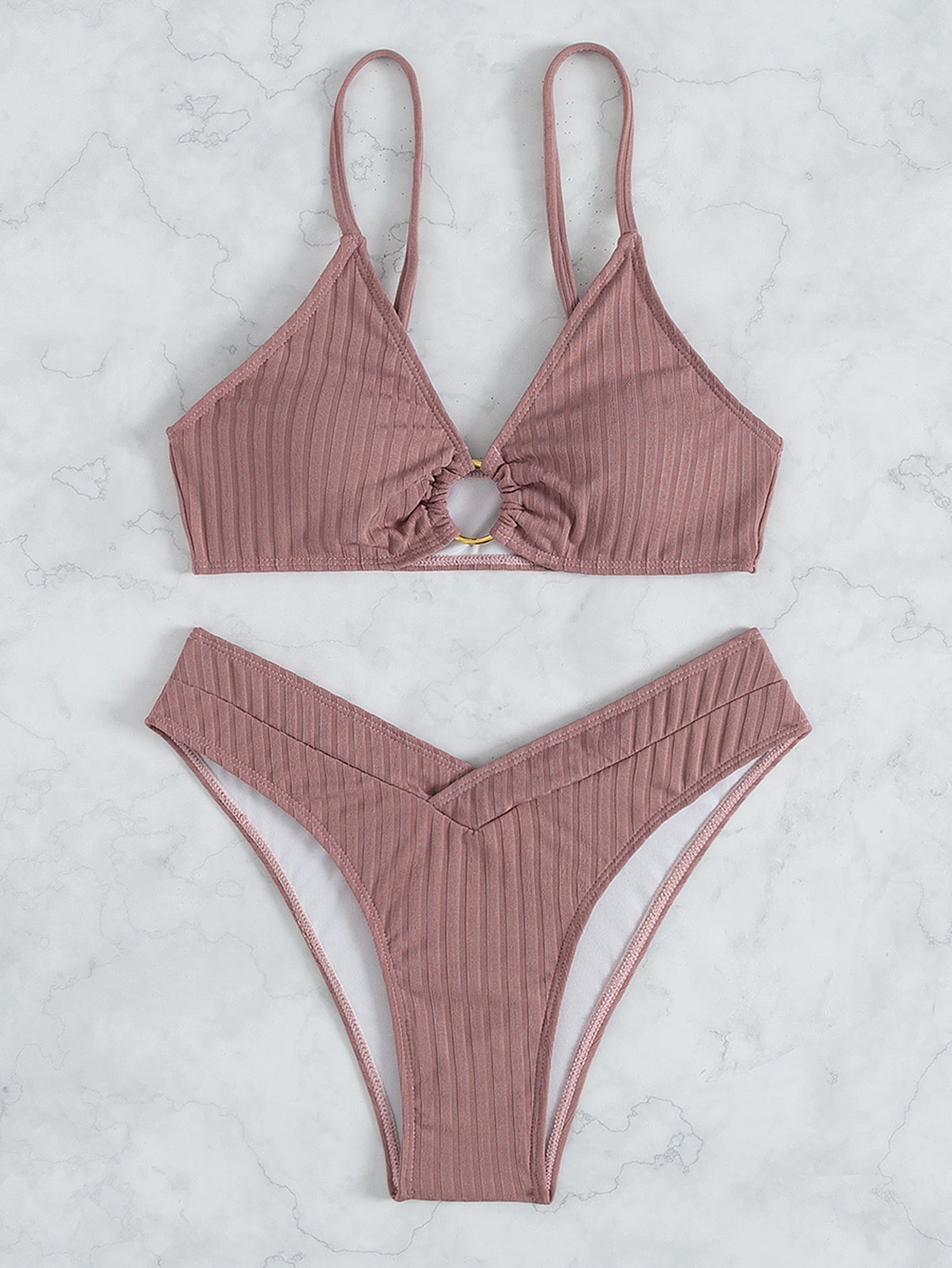 Bikini Swimsuit Sexy Bikini Solid Color V Shaped Pants Swimsuit Bella Mia