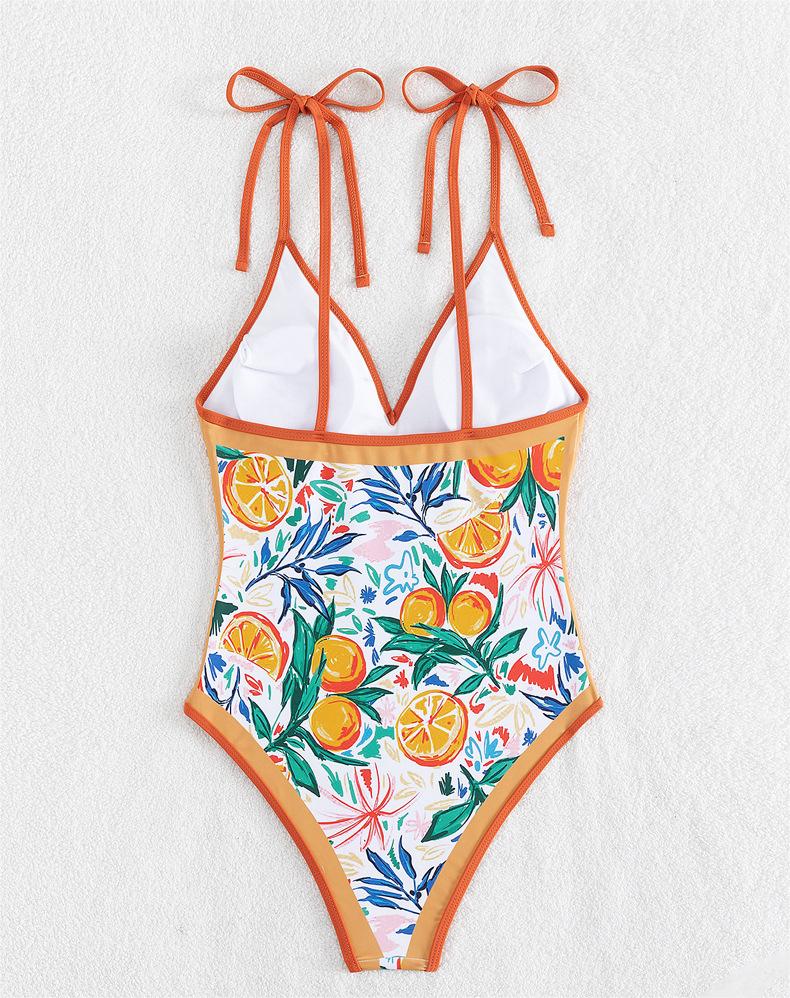 One Piece Swimsuit Sexy Suspenders Backless One Piece Printing Swimsuit Swimsuit Bella Mia