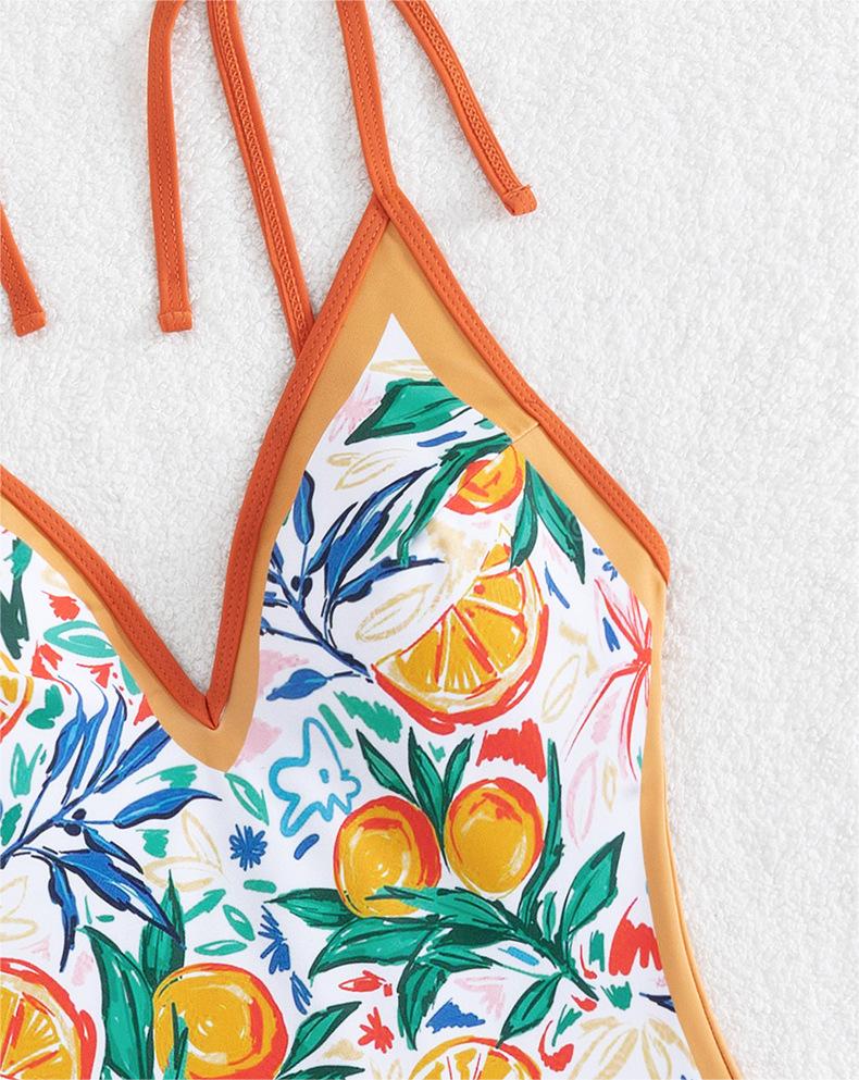 One Piece Swimsuit Sexy Suspenders Backless One Piece Printing Swimsuit Swimsuit Bella Mia