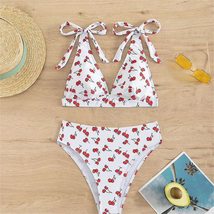 Bikini Sexy Fruit High Waist Bikini Bow Lace Up Swimsuit Bella Mia