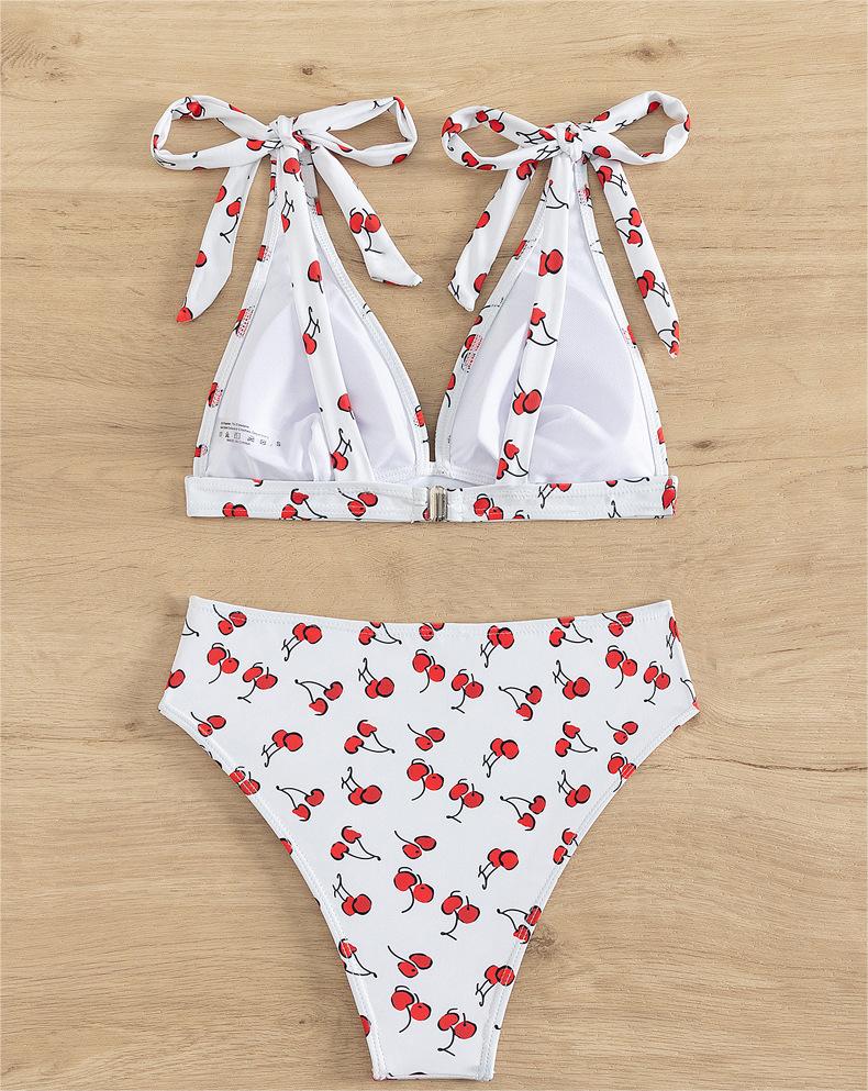 Bikini Sexy Fruit High Waist Bikini Bow Lace Up Swimsuit Bella Mia