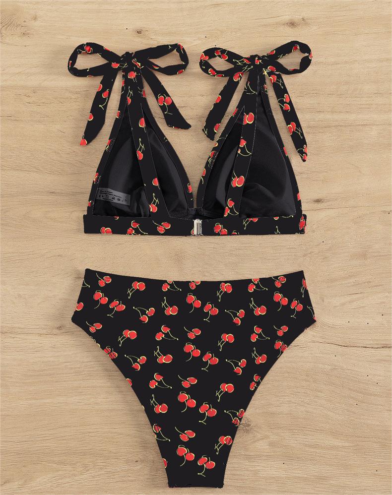 Bikini Sexy Fruit High Waist Bikini Bow Lace Up Swimsuit Bella Mia