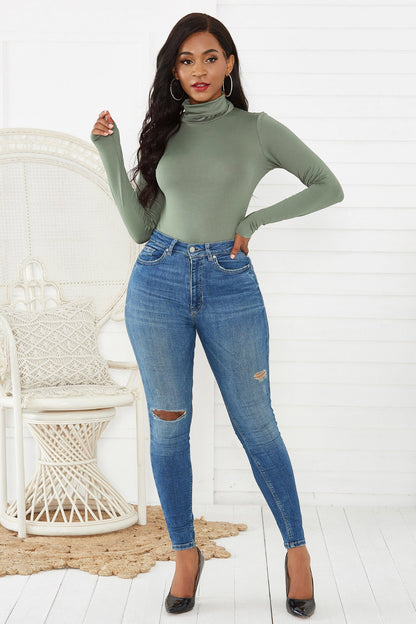 Sexy Women Clothing 12-Color Long Sleeve Turtleneck Slim Fit Solid Color Tight Bodysuit Winter Plus size