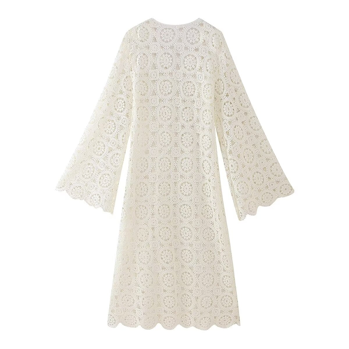 Spring Women Clothing Lace Embroidery Slim Fit Maxi Dress Women Bella Mia