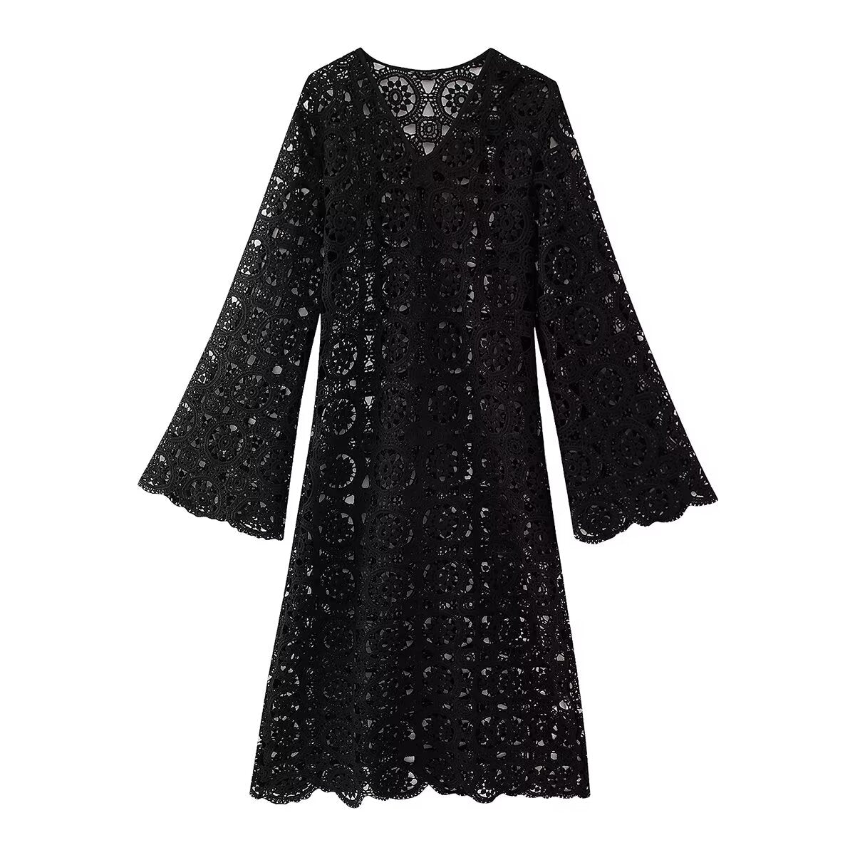 Spring Women Clothing Lace Embroidery Slim Fit Maxi Dress Women Bella Mia