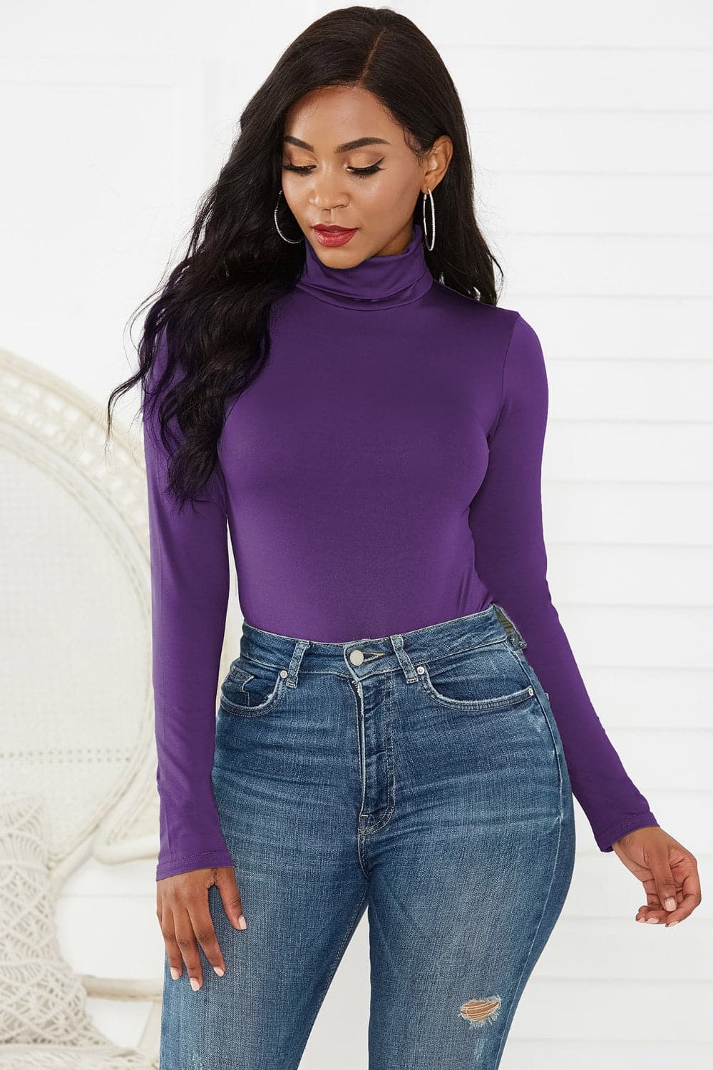 Turtleneck Long Sleeve Bodysuit.