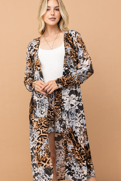 Leopard print long cardigan - chic style