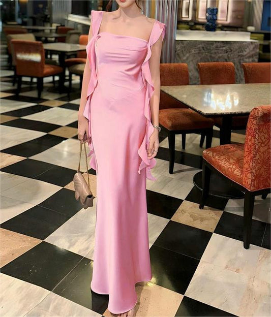 Women Clothing Spring Summer Sexy Backless Solid Color Ribbon Dress Bella Mia