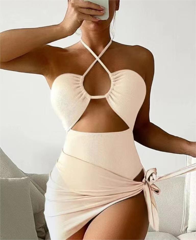 Sexy Triangle One Piece Bikini Bikini Small Pit Mesh Skirt Two Piece Women Swimsuit Bella Mia