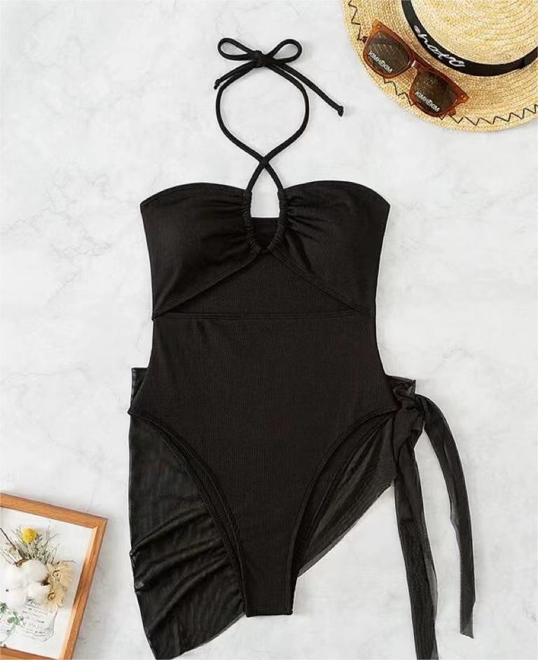 Sexy Triangle One Piece Bikini Bikini Small Pit Mesh Skirt Two Piece Women Swimsuit Bella Mia