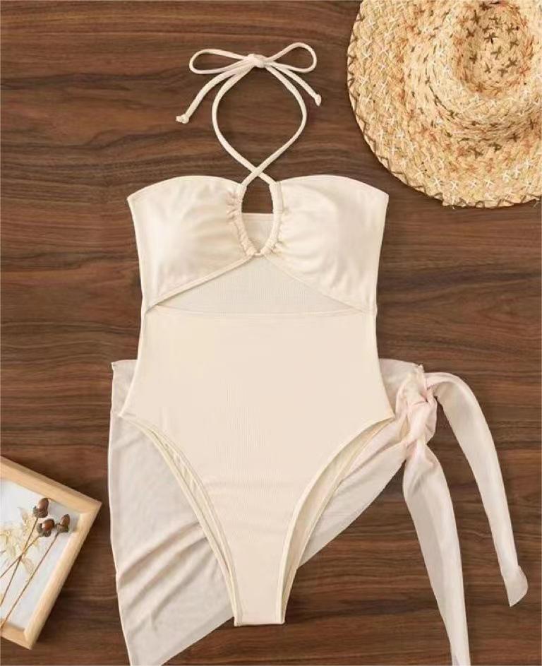 Sexy Triangle One Piece Bikini Bikini Small Pit Mesh Skirt Two Piece Women Swimsuit Bella Mia