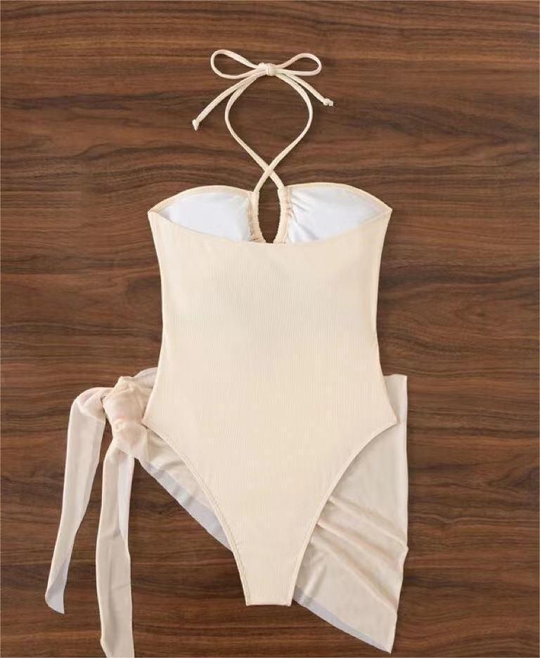 Sexy Triangle One Piece Bikini Bikini Small Pit Mesh Skirt Two Piece Women Swimsuit Bella Mia