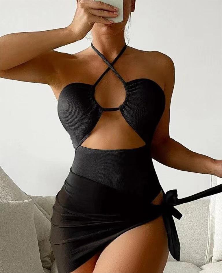 Sexy Triangle One Piece Bikini Bikini Small Pit Mesh Skirt Two Piece Women Swimsuit Bella Mia