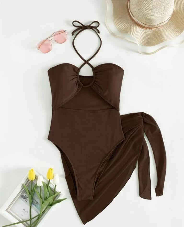 Sexy Triangle One Piece Bikini Bikini Small Pit Mesh Skirt Two Piece Women Swimsuit Bella Mia