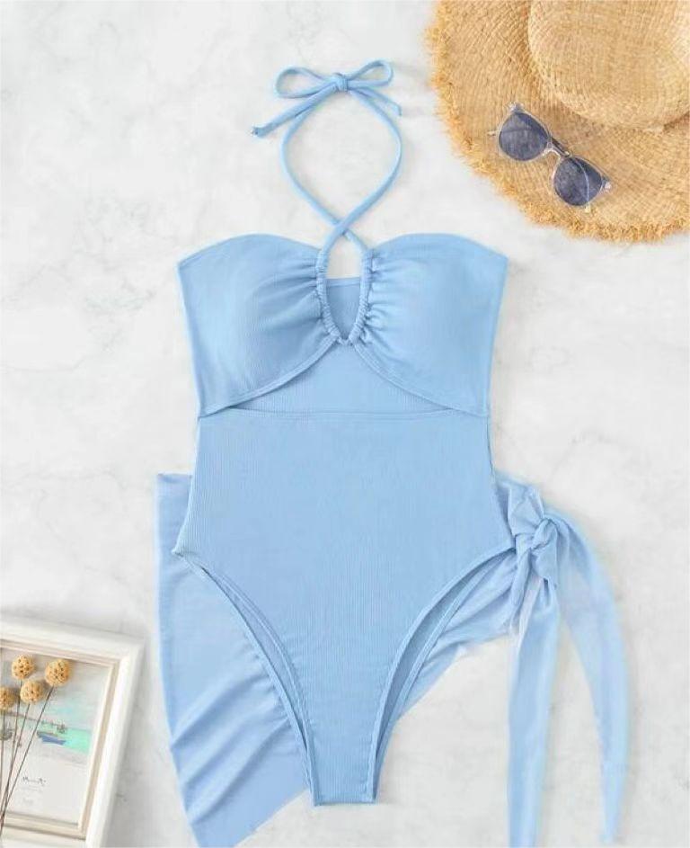 Sexy Triangle One Piece Bikini Bikini Small Pit Mesh Skirt Two Piece Women Swimsuit Bella Mia