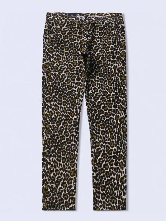 Men's Leopard Print Slim Fit Pants Polyester Spandex Simply Love