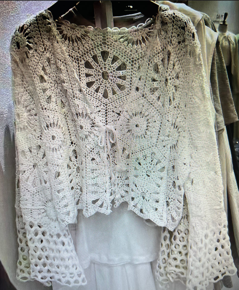 Women Solid Color Vacation Summer Top Crochet hook Bella Mia