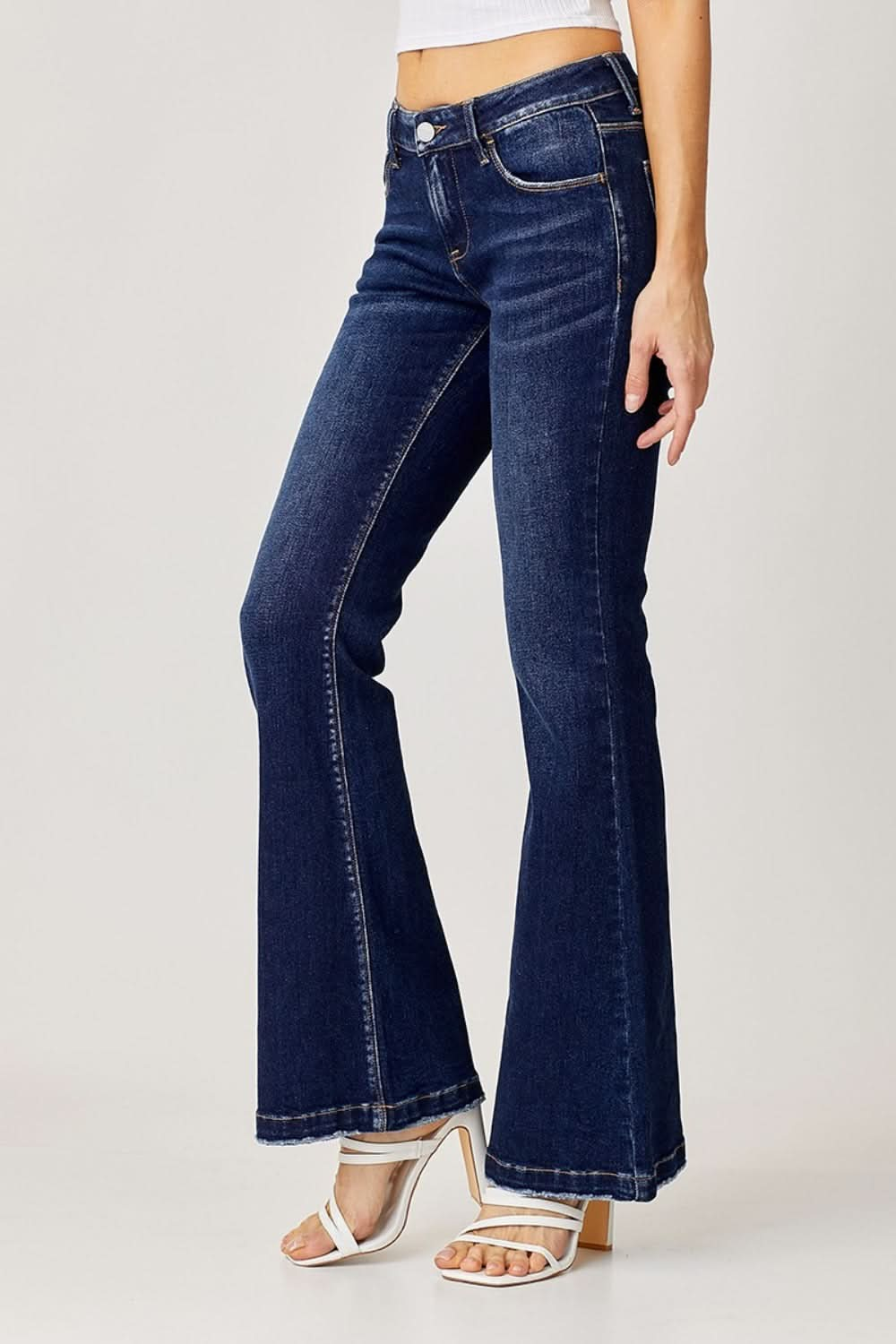 Retro low rise flare jeans for a stylish twist