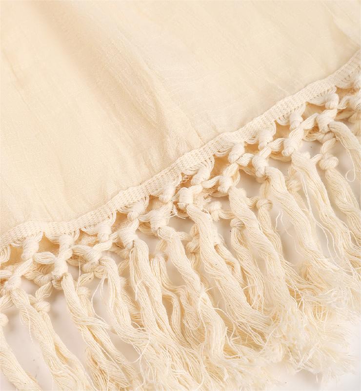 Beach Cover Up Two Piece Set Sexy Beach Suit Solid Color Tassel Beach Cover Up Bella Mia