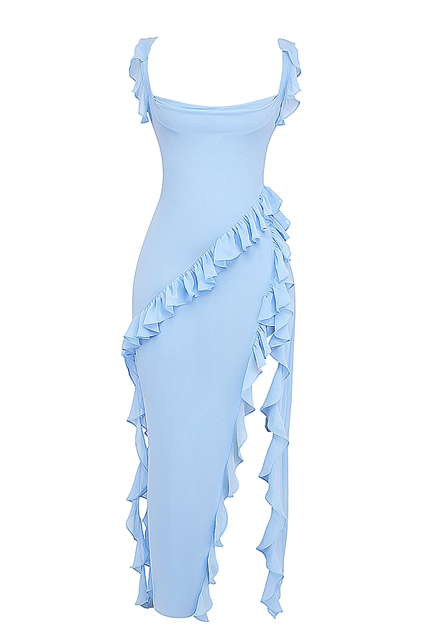 Women Clothing Summer Autumn Sexy Wooden Ear Stitching Split Dress Bella Mia