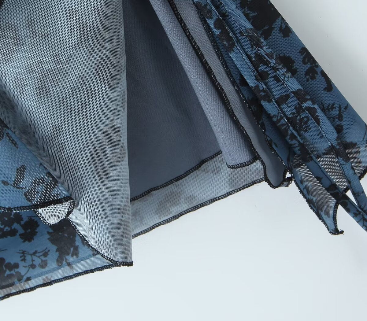 Women Pleated Sexy Mesh Floral Print Dress Bella Mia