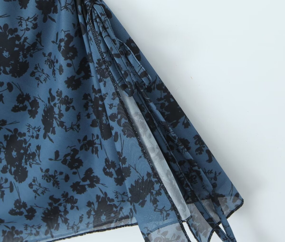 Women Pleated Sexy Mesh Floral Print Dress Bella Mia