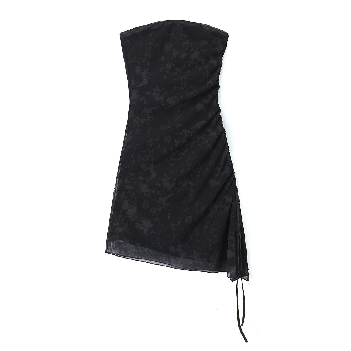 Women Pleated Sexy Mesh Floral Print Dress Bella Mia