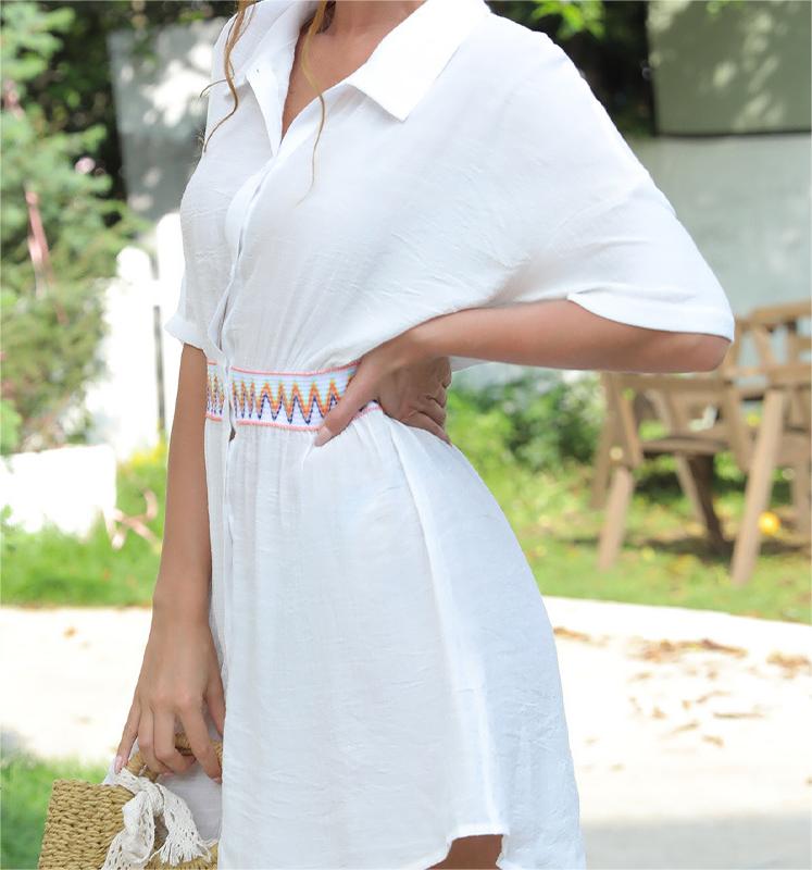 Beach Cover Up Thin Outer Match V Neck Beach Cover Up Beach Vacation Sun Protection Blouse Bella Mia